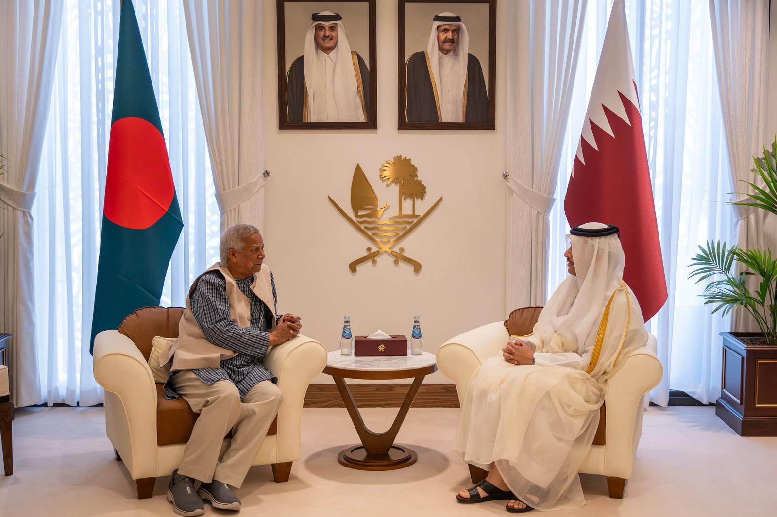 Yunus, Qatar PM discuss economic cooperation