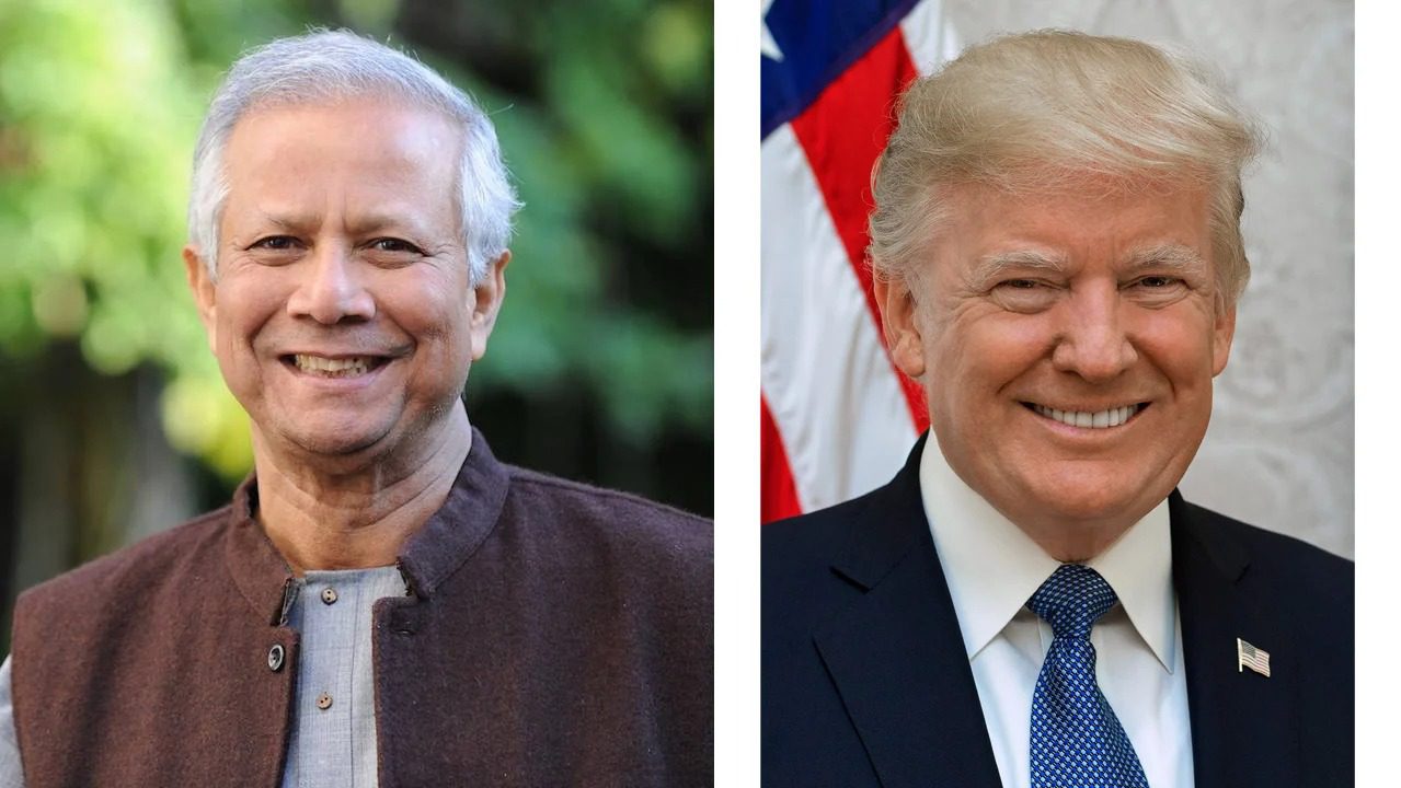 Bangladesh's Chief Adviser Muhammad Yunus and US President Donald Trump - TOB photo