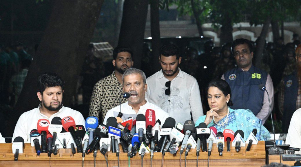 Asif Nazrul, law justice and parliamentary affairs adviser to the interim administration, disclosed that the Awami League was banned. CA office photo