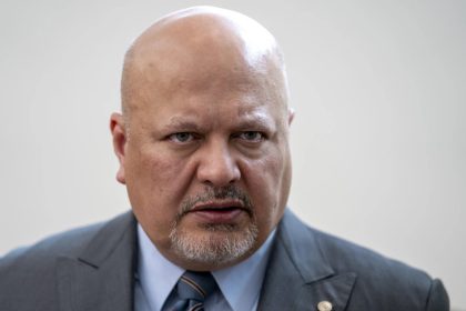 Karim Khan, the prosecutor of the Hague-based International Criminal Court. The photo was taken at ICC in Hague on July 3, 2023 prior to a news conference . AP photo