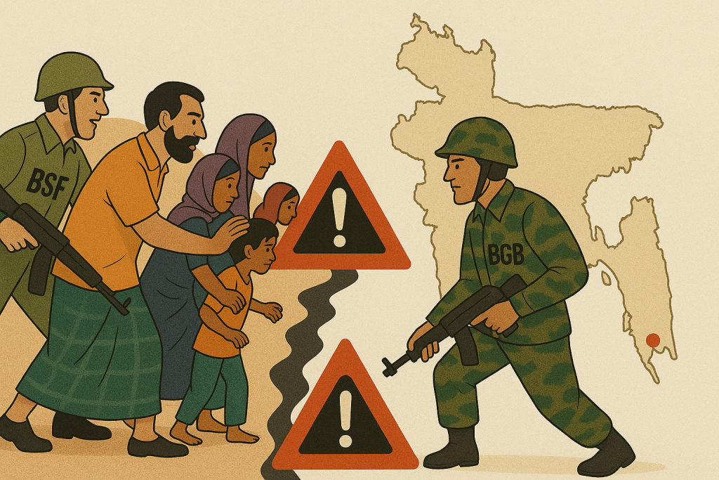 BSF pushes eight people through Chapai Nawabganj border
