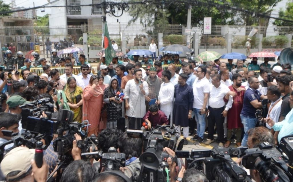 NCP stages protest for EC reconstruction, local govt polls first