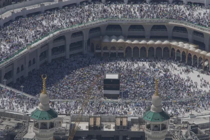 Muslim pilgrims circumambulate the Kaaba during the annual Hajj pilgrimage in Mecca. Photo: AP