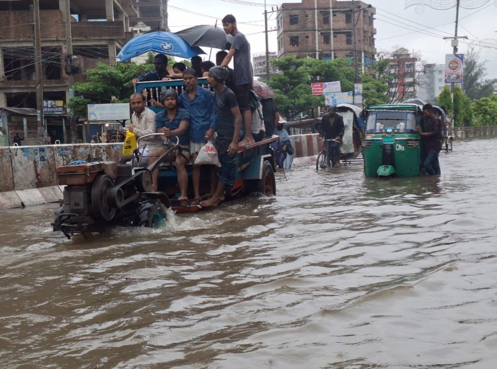 Torrential rain causes severe waterlogging in Feni and Noakhali Torrential rain