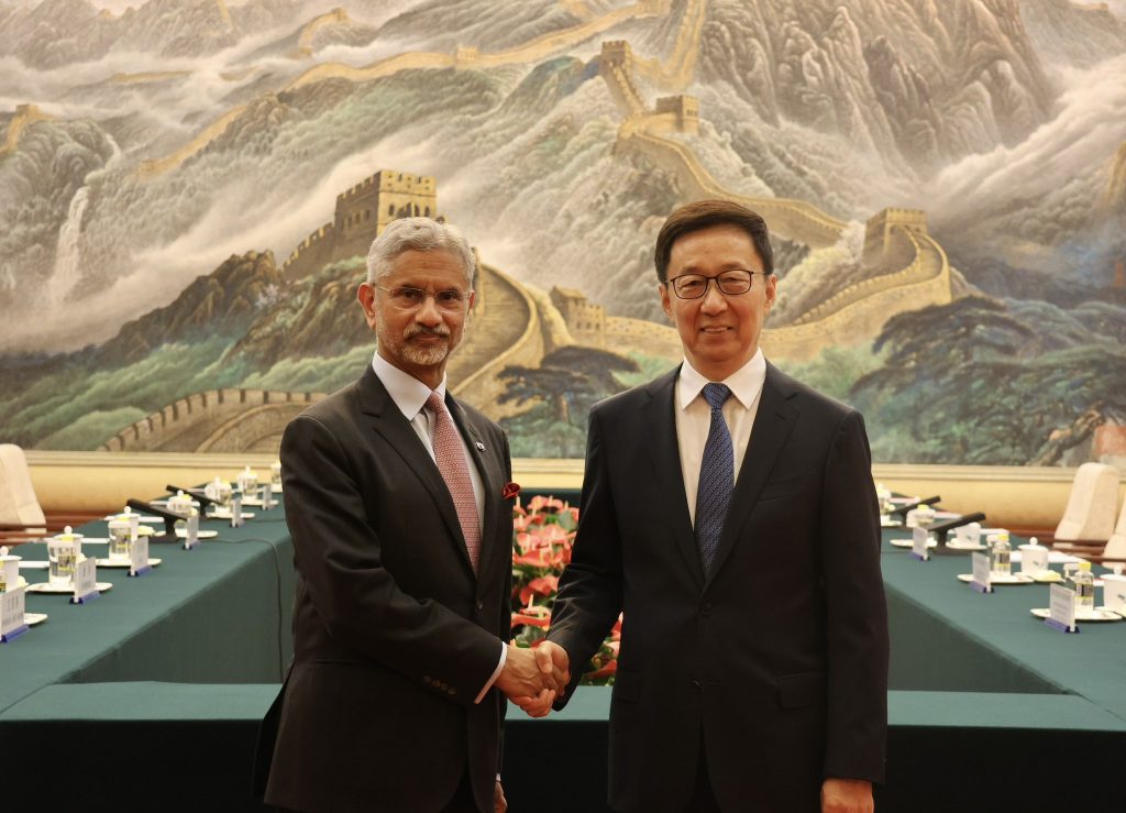 Indian foreign minister Jaishankar meets Chinese vice president in Beijing S. Jaishankar and Han Zheng