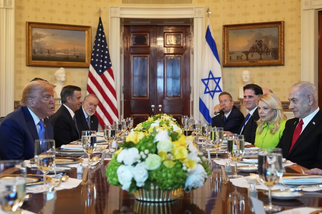 Trump upbeat on Gaza ceasefire talks as he hosts Netanyahu