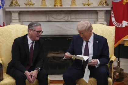 Donald Trump with stamer