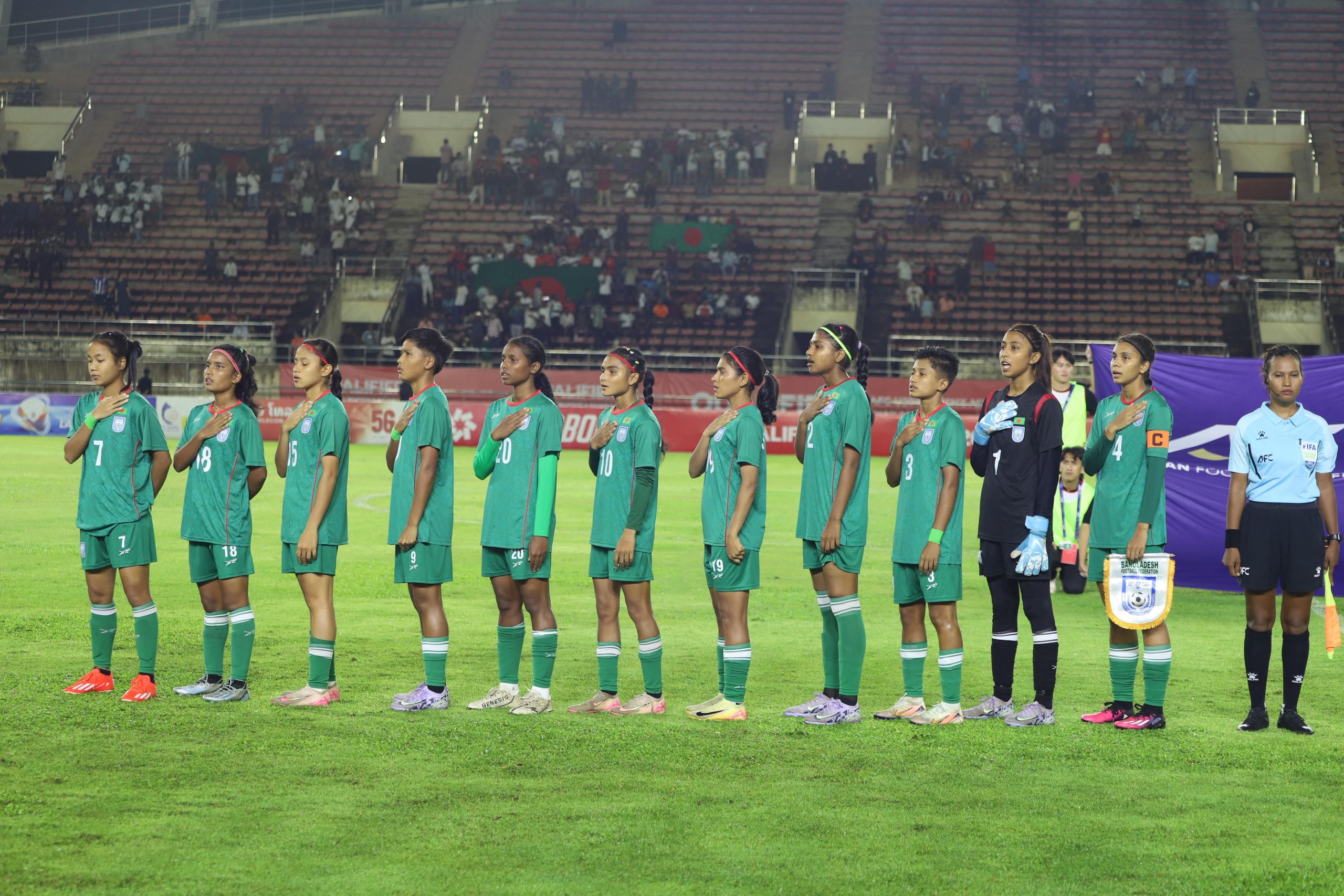 Bangladesh in control at halftime against hosts Laos