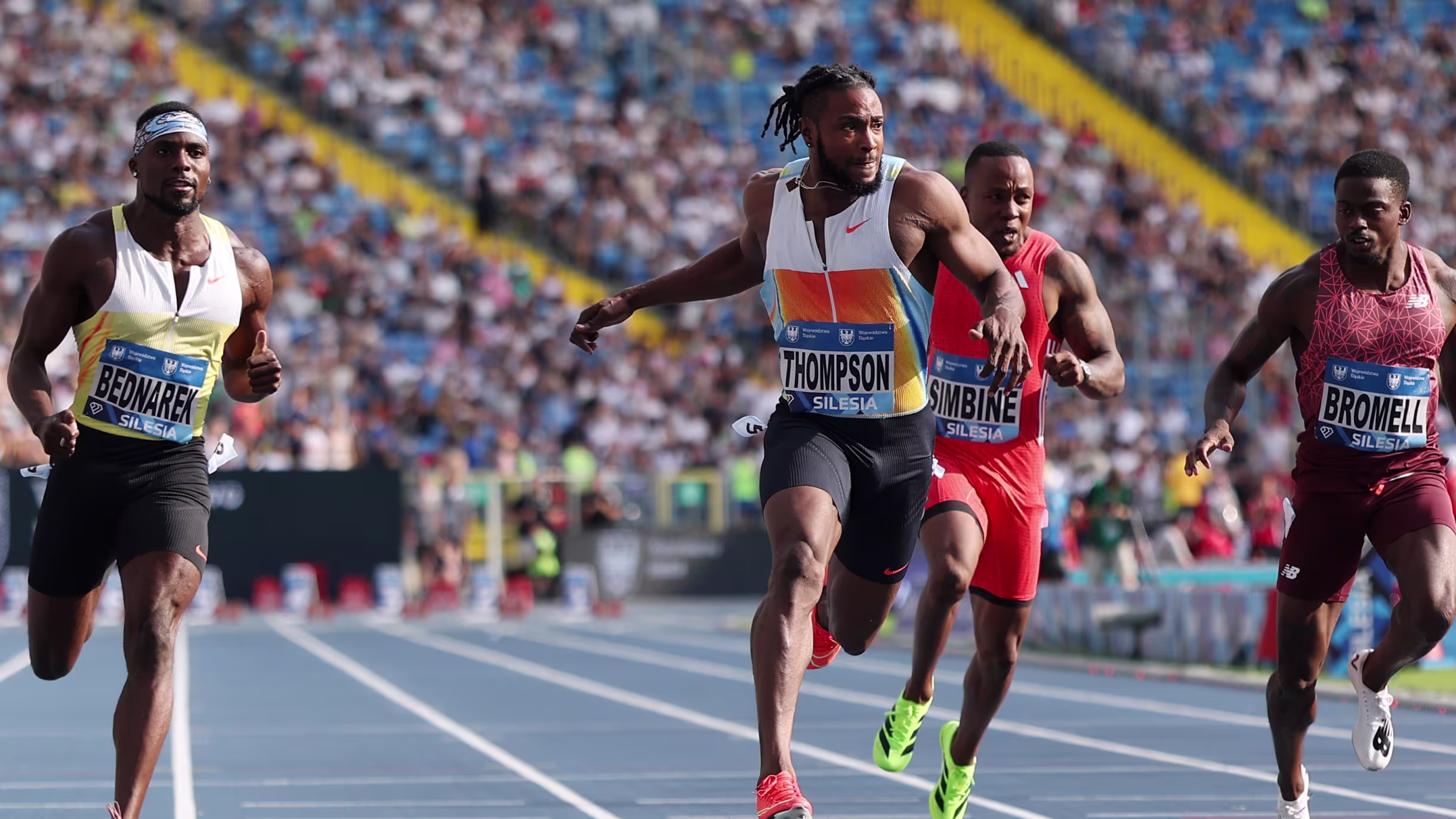 Thompson downs Lyles in first 100m clash since Paris Olympics