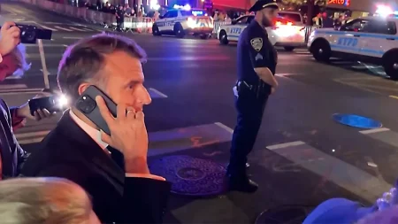Macron stopped by NY police: Dials Trump after Palestinian statehood speech