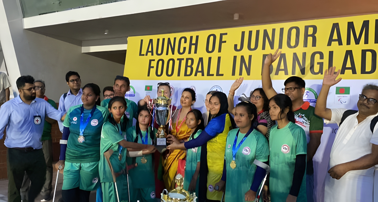 Young amputee footballers shine in Dhaka