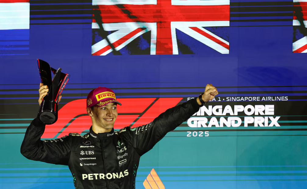 Russell wins Singapore Grand Prix as McLaren secure constructors’ title