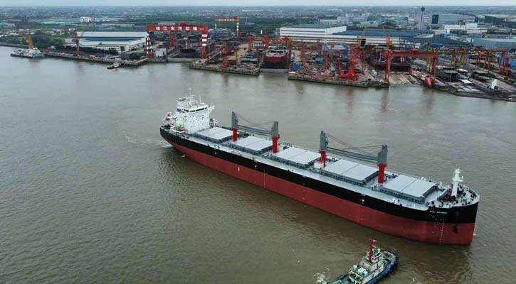 BSC’s first self-financed ship ‘Banglar Progoti’ begins commercial voyage from China