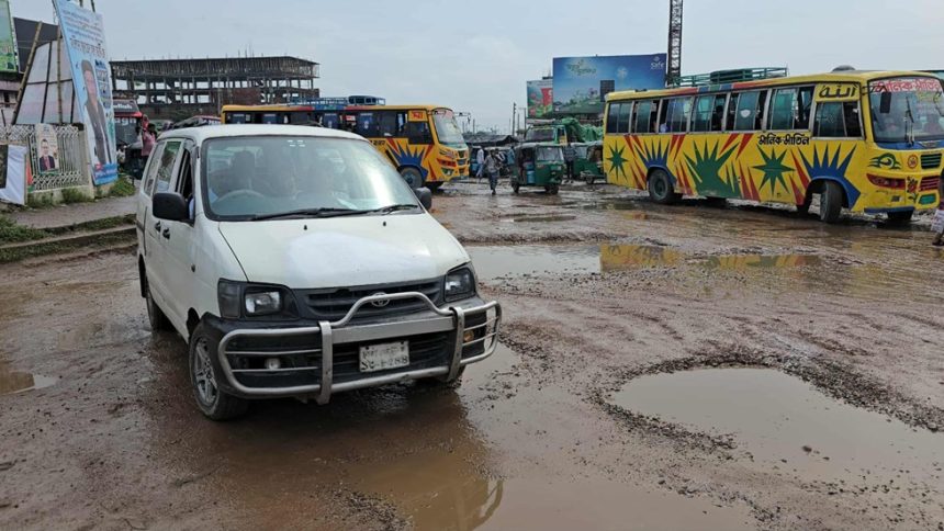 Ashuganj-Sarail four-lane road work delayed, traffic woes persist