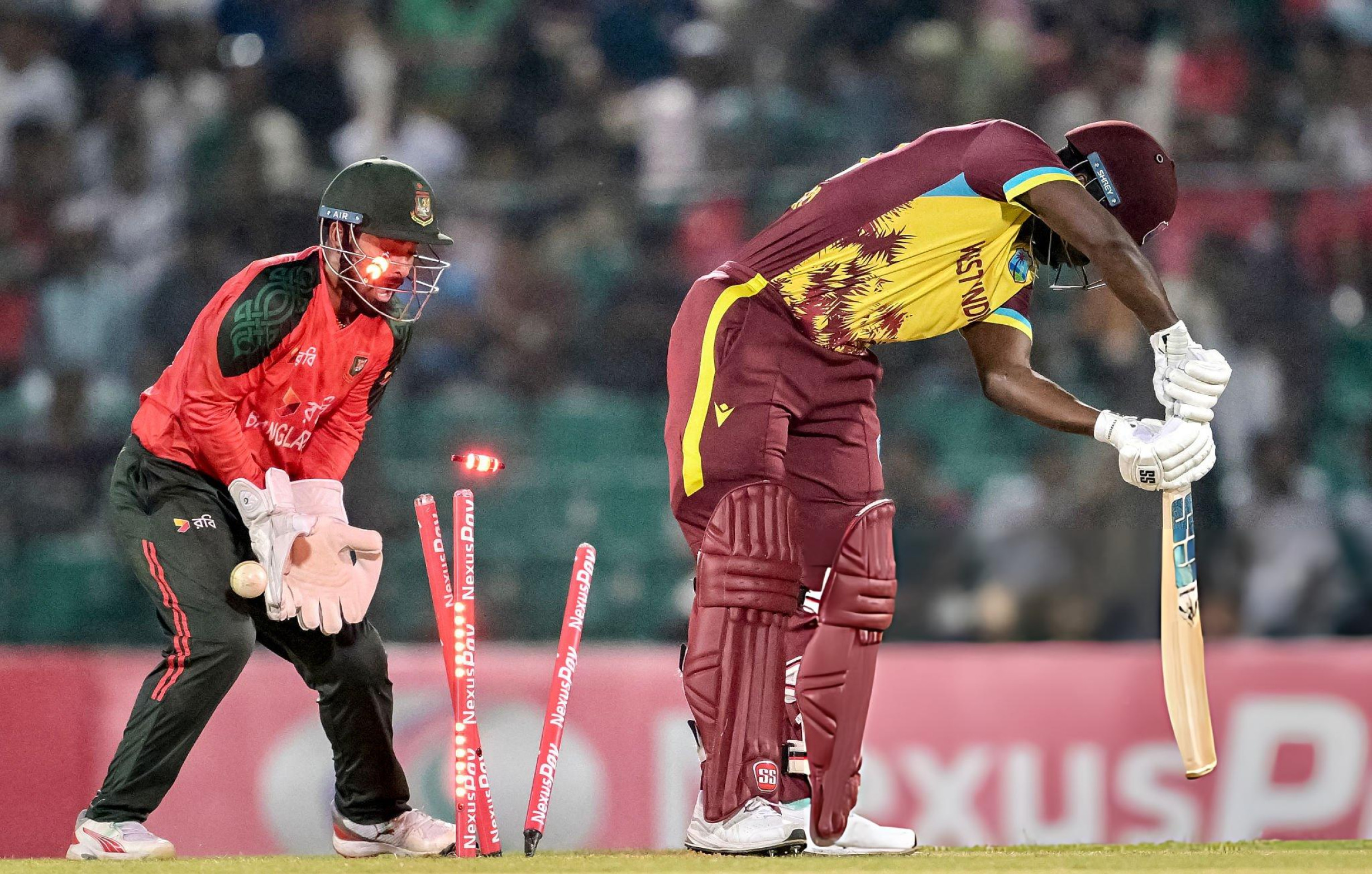 Nasum, Rishad and Mustafizur inspire Bangladesh fightback to restrict West Indies at 149