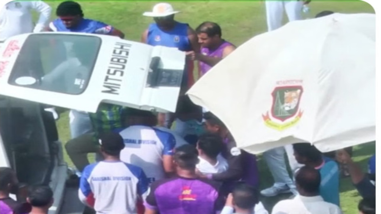 Barisal batter Fazle Mahmud Rabbi collapses during NCL match