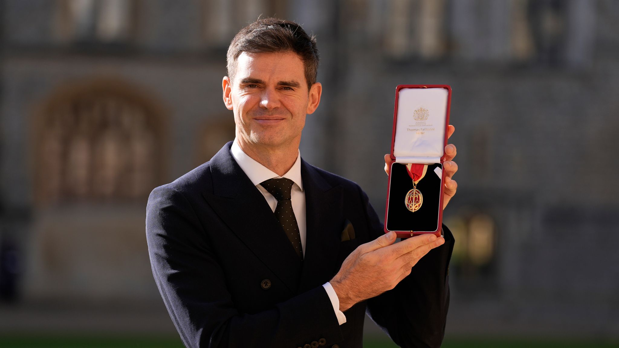 England great James Anderson receives knighthood at Windsor Castle
