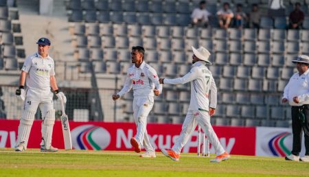 Spinners help Bangladesh fight back in Sylhet Hasan Murad’s first Test