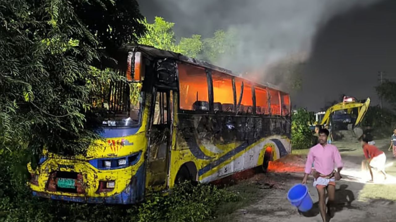 Buses torched in Dhamrai, Savar within an hour