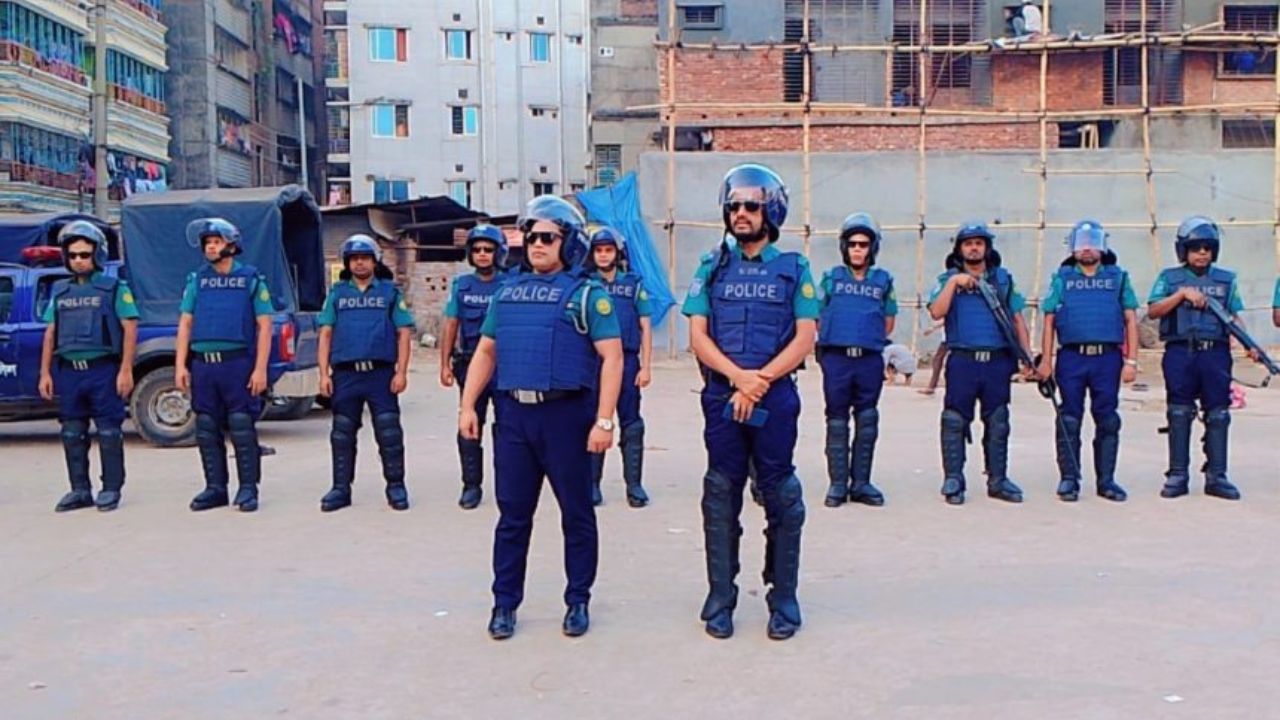 Police stage show of force across Dhaka