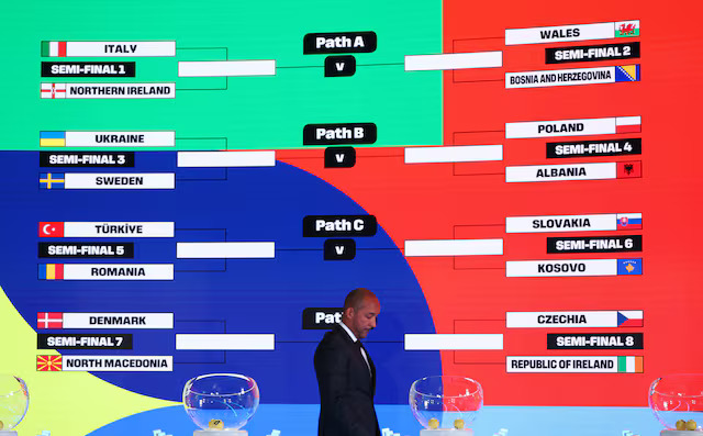 Italy drawn to face Northern Ireland in 2026 World Cup play-offs