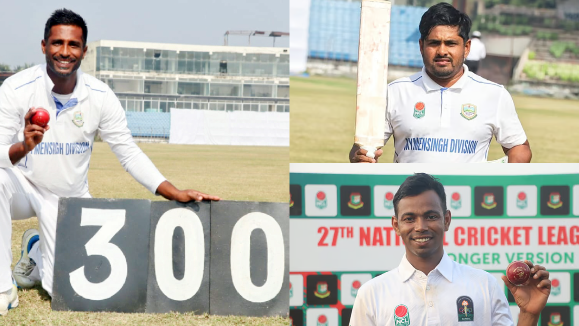 Shuvagata reaches 300, Tanvir takes seven, and Al-amin hits rare century