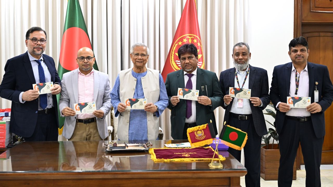 Yunus unveils commemorative postage stamp on Victory Day