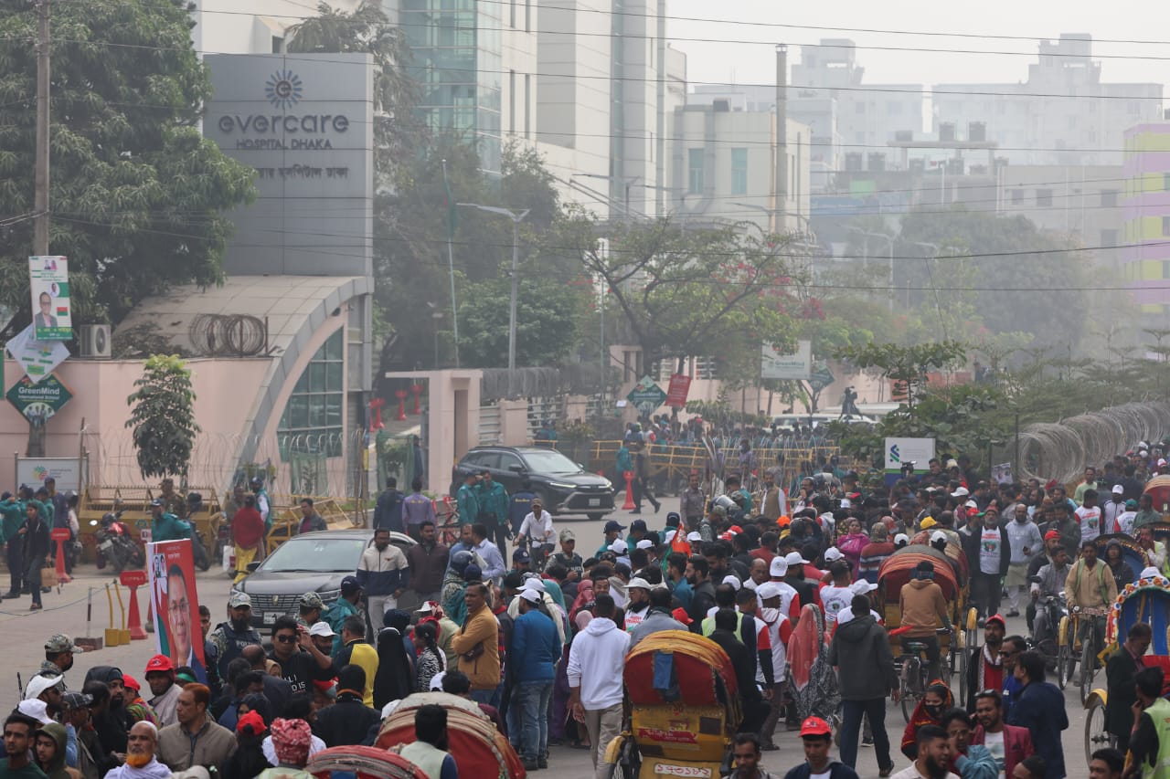 Crowds gather at Evercare Hospital, security tightened