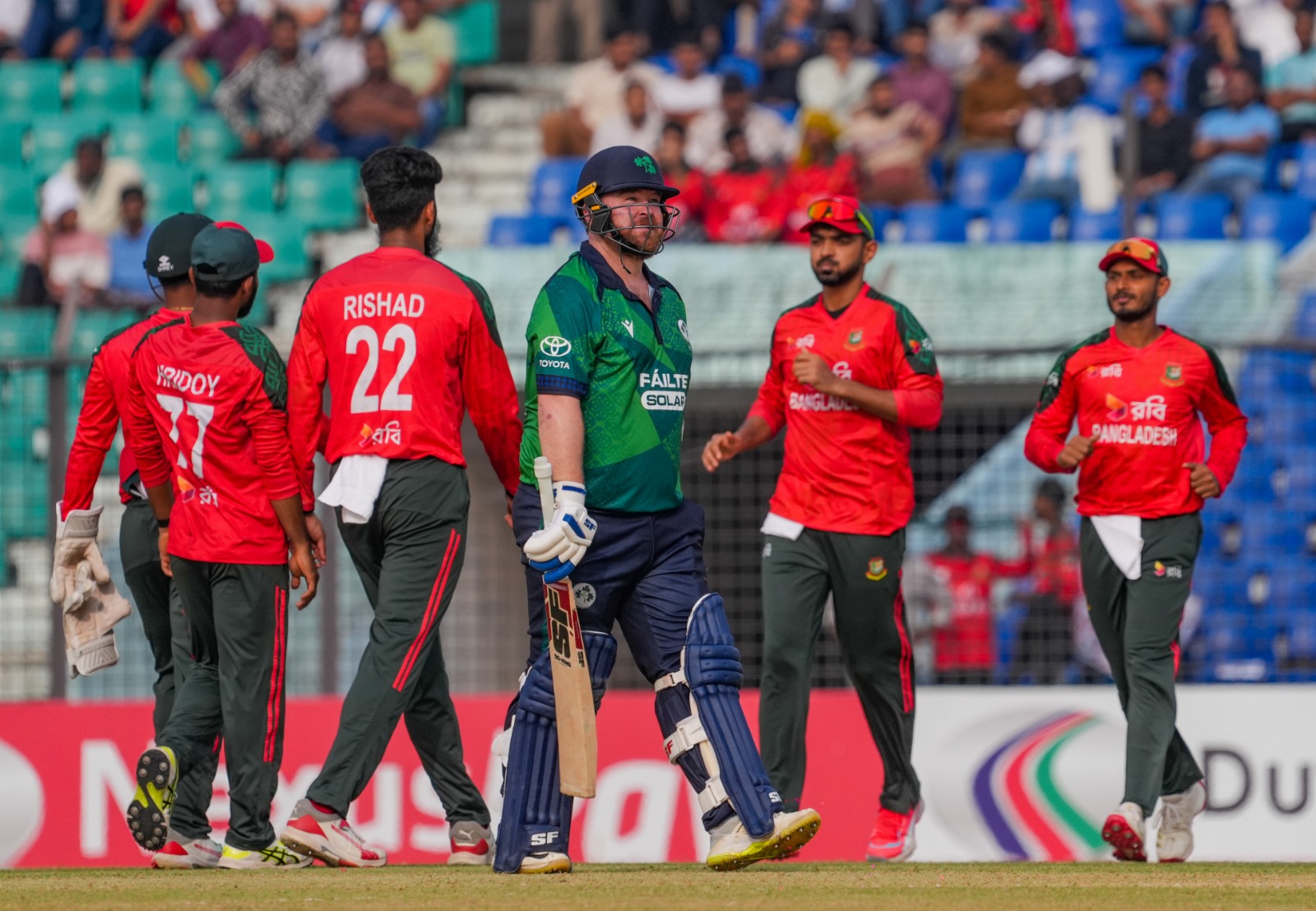 Rishad spins, Mustafizur strikes, Tanzid shines with record as Ireland put 117 on the board