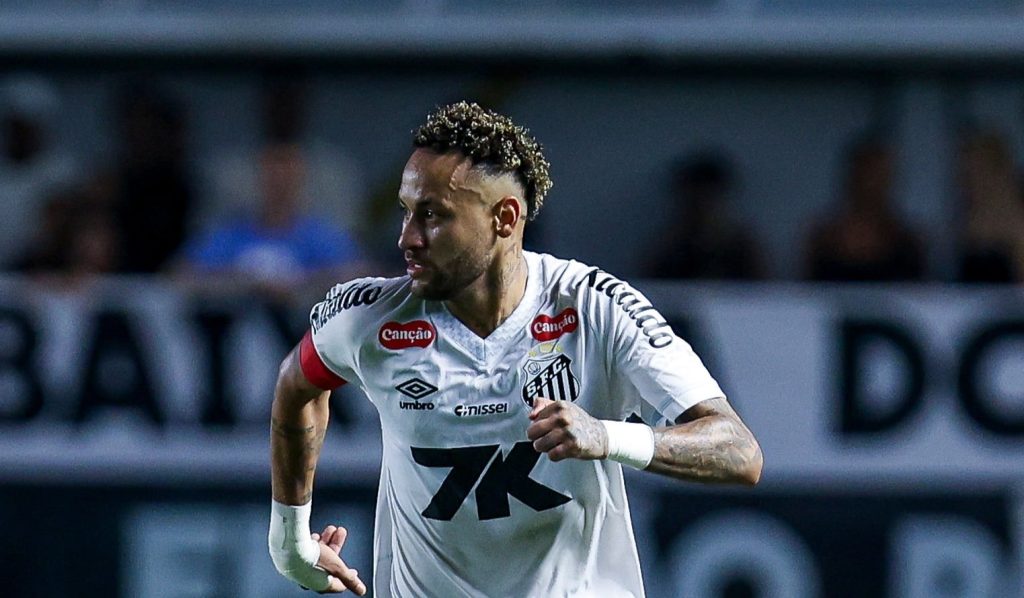 Neymar scoring for Santos