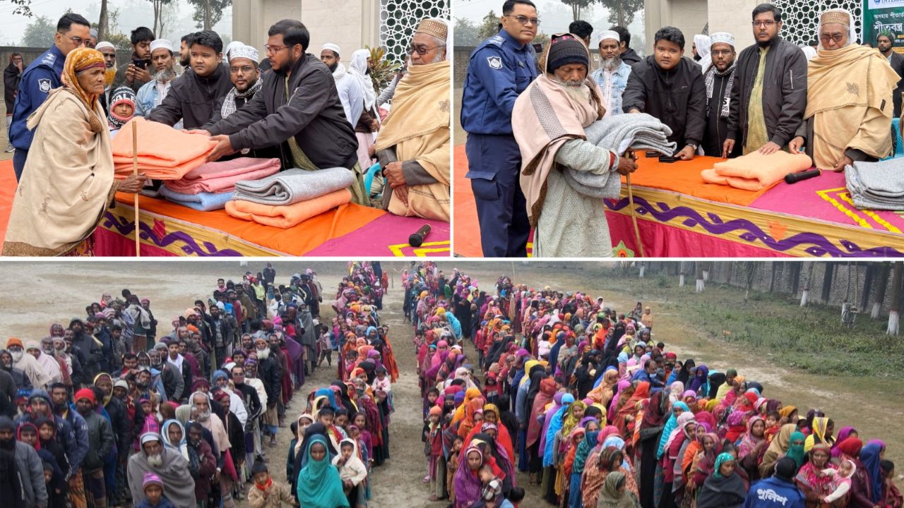 ISU distributes winter clothes in Sirajganj