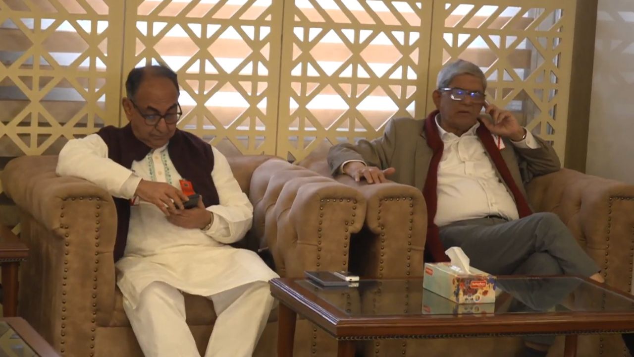 BNP leaders wait at HSIA to receive Tarique Rahman