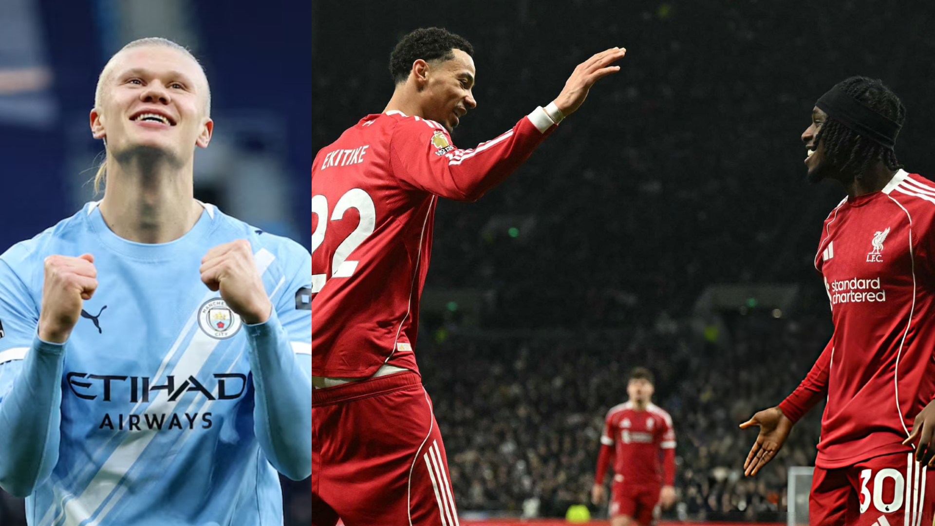 Haaland fires City to summit as Liverpool survive Spurs scare