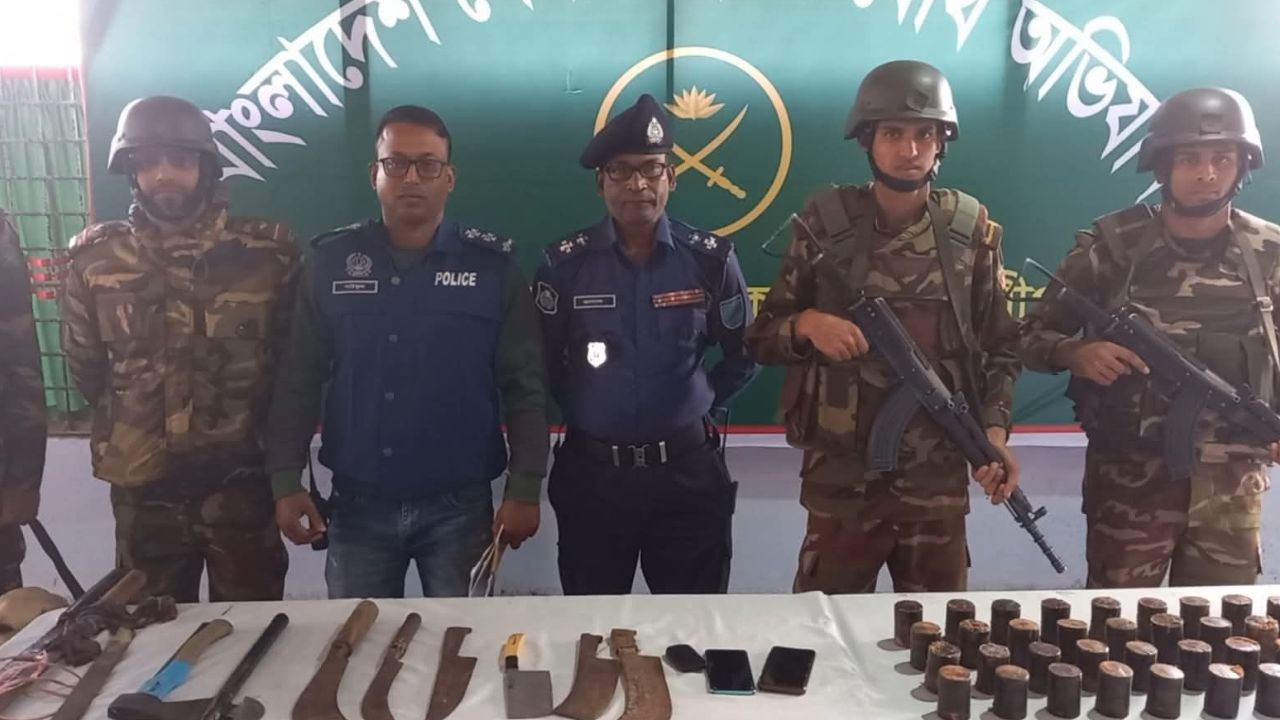Army seizes 40 cocktails, sharp weapons in Madaripur