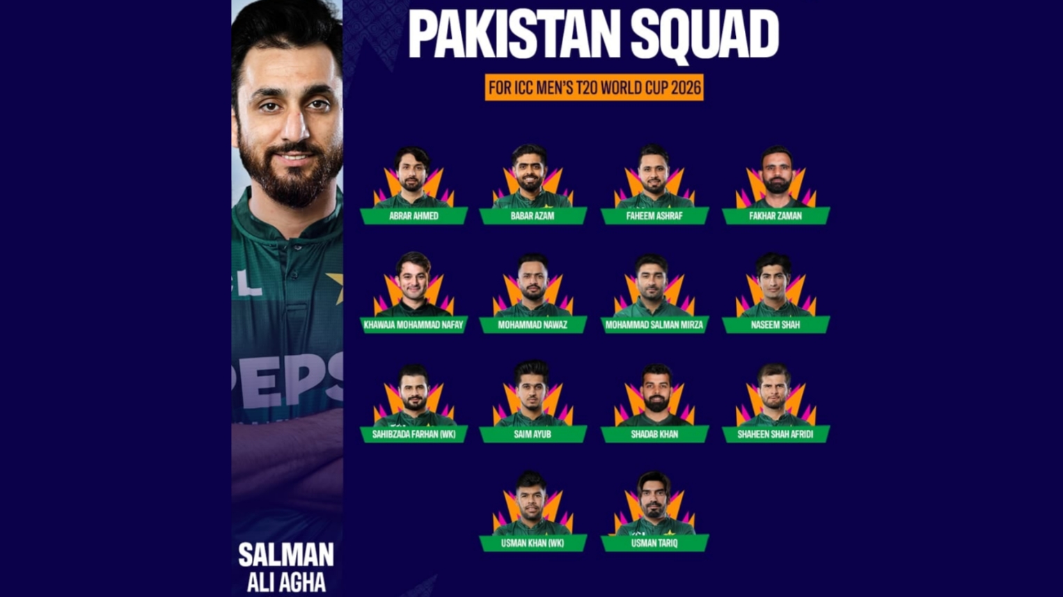 PCB announces T20 World Cup squad at Gaddafi Stadium
