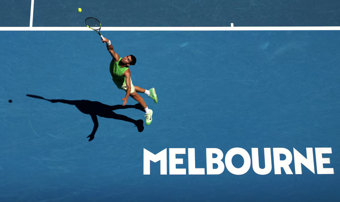 Alcaraz dazzles in 100th Grand Slam match as Sabalenka survives tough test