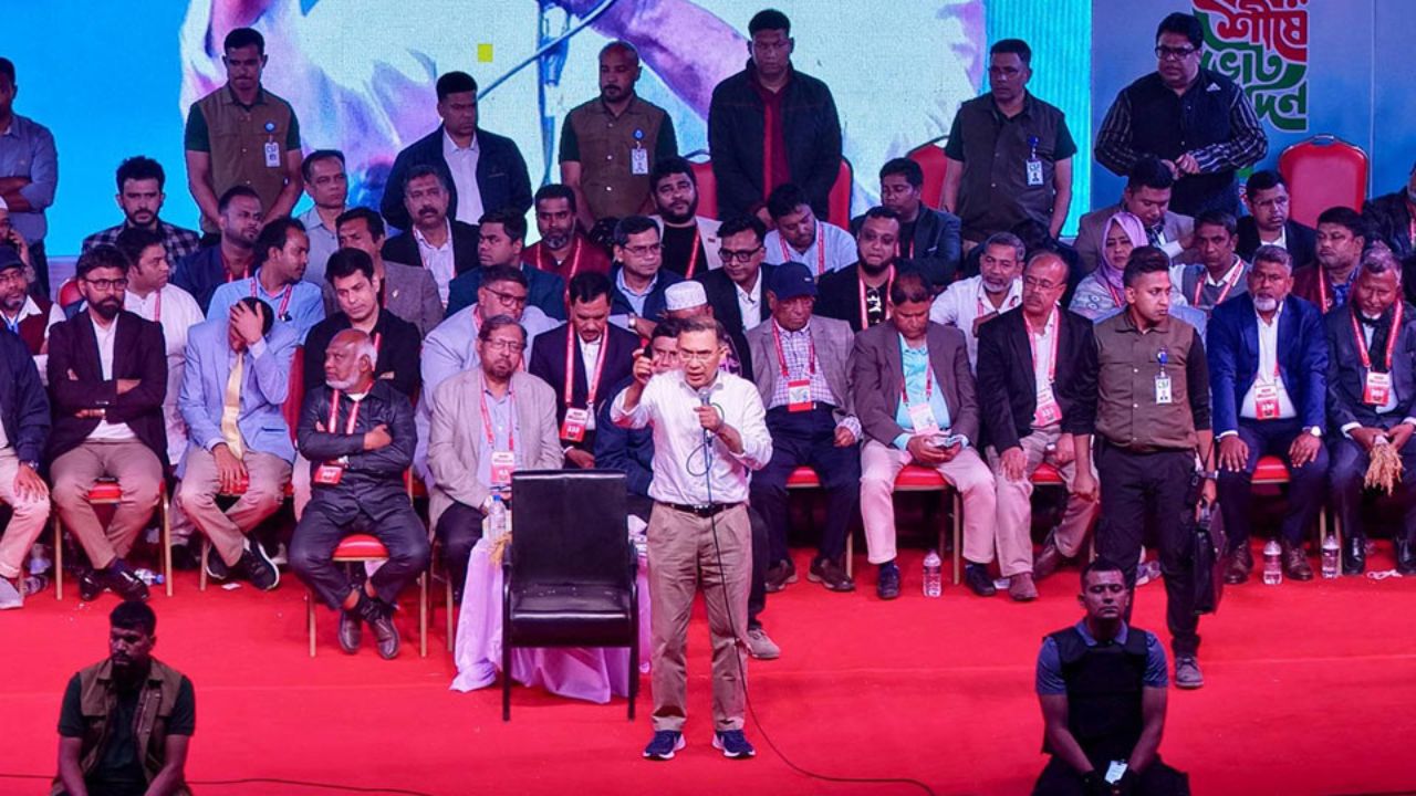 Tarique warns of electoral conspiracy at Naogaon rally