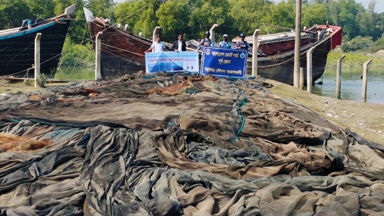 Tk75cr worth illegal fishing nets seized in Moheshkhali