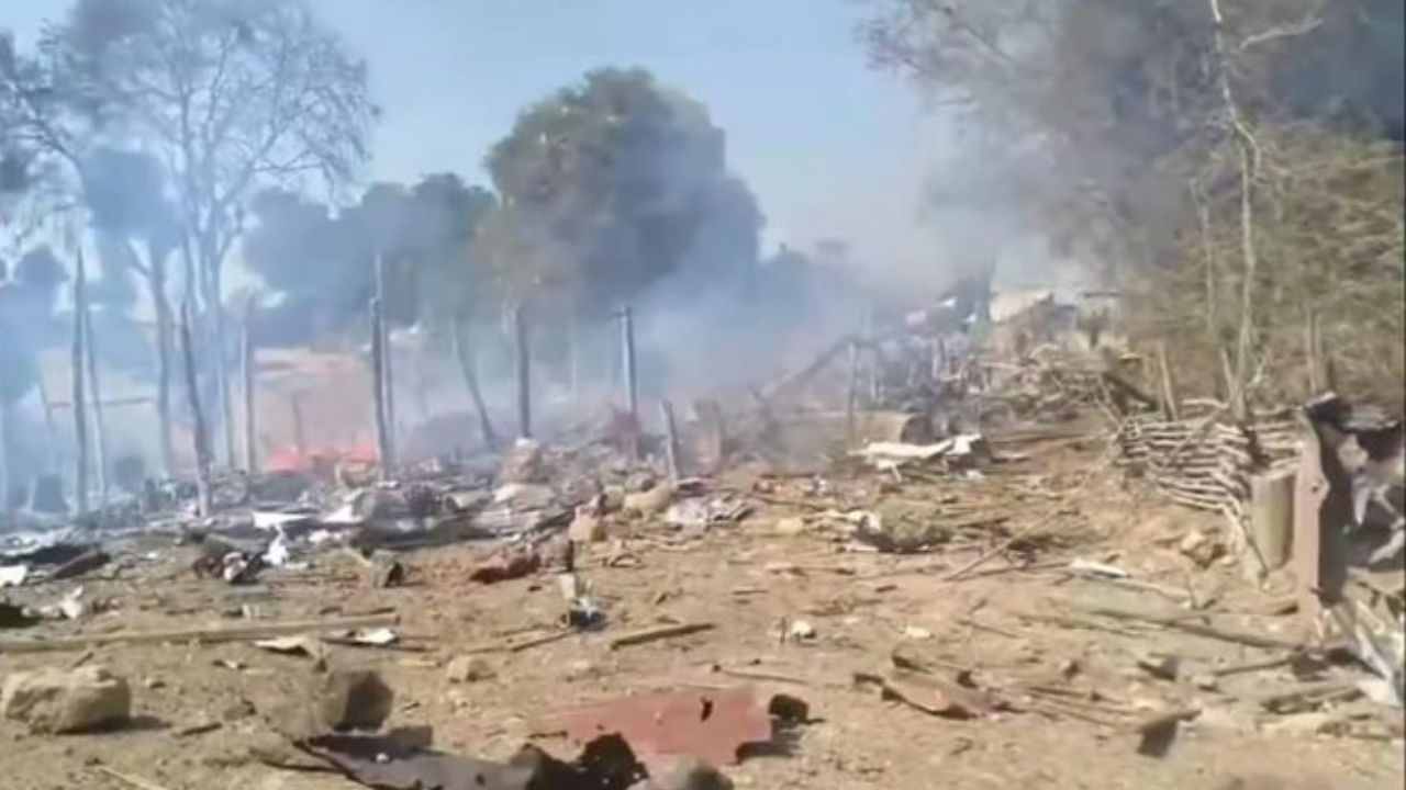 Myanmar military air strike on village kills 21