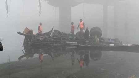 Two killed as truck plunges into river truck plunges into river