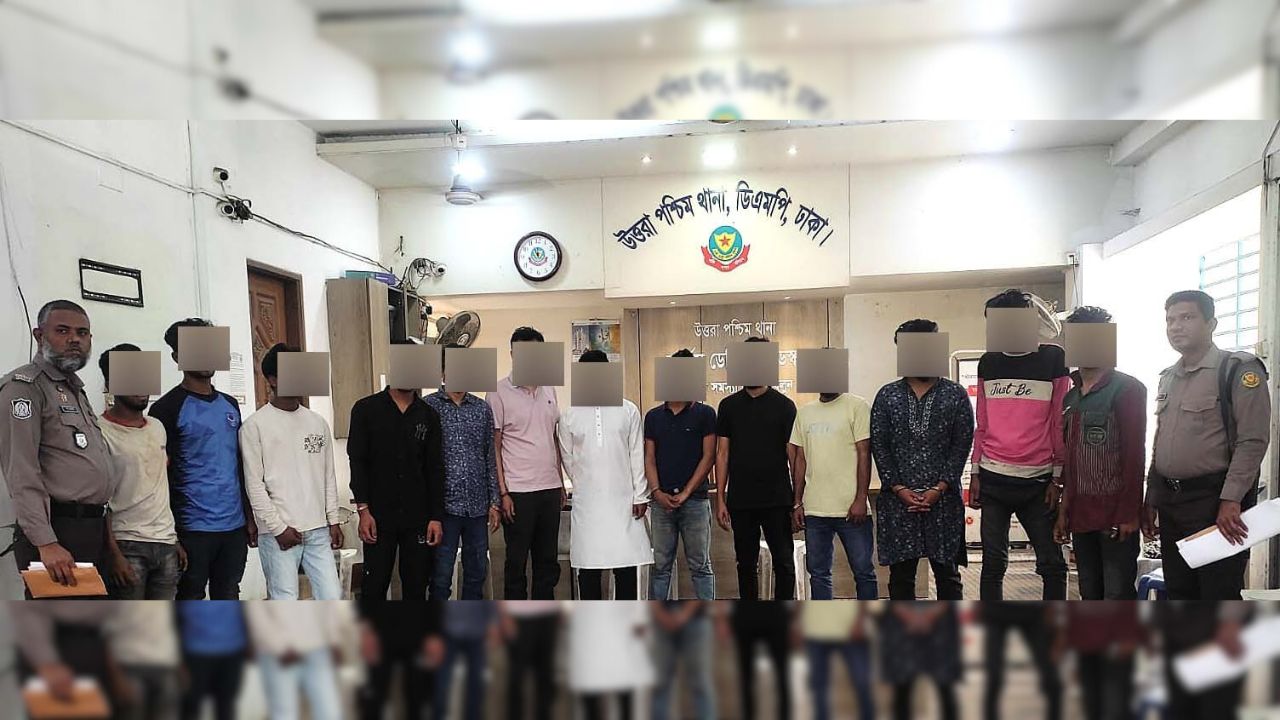 Uttara West Police arrest 13 in day-long anti-crime drive