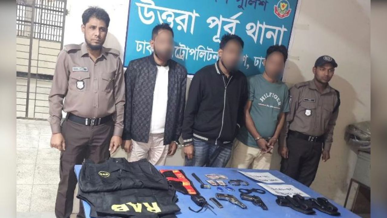 Police arrest gang posing as RAB in Uttara