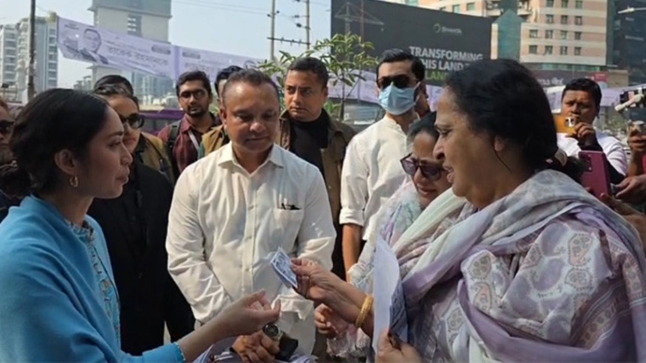 Zaima Rahman campaigns for father Tarique Rahman in Dhaka-17
