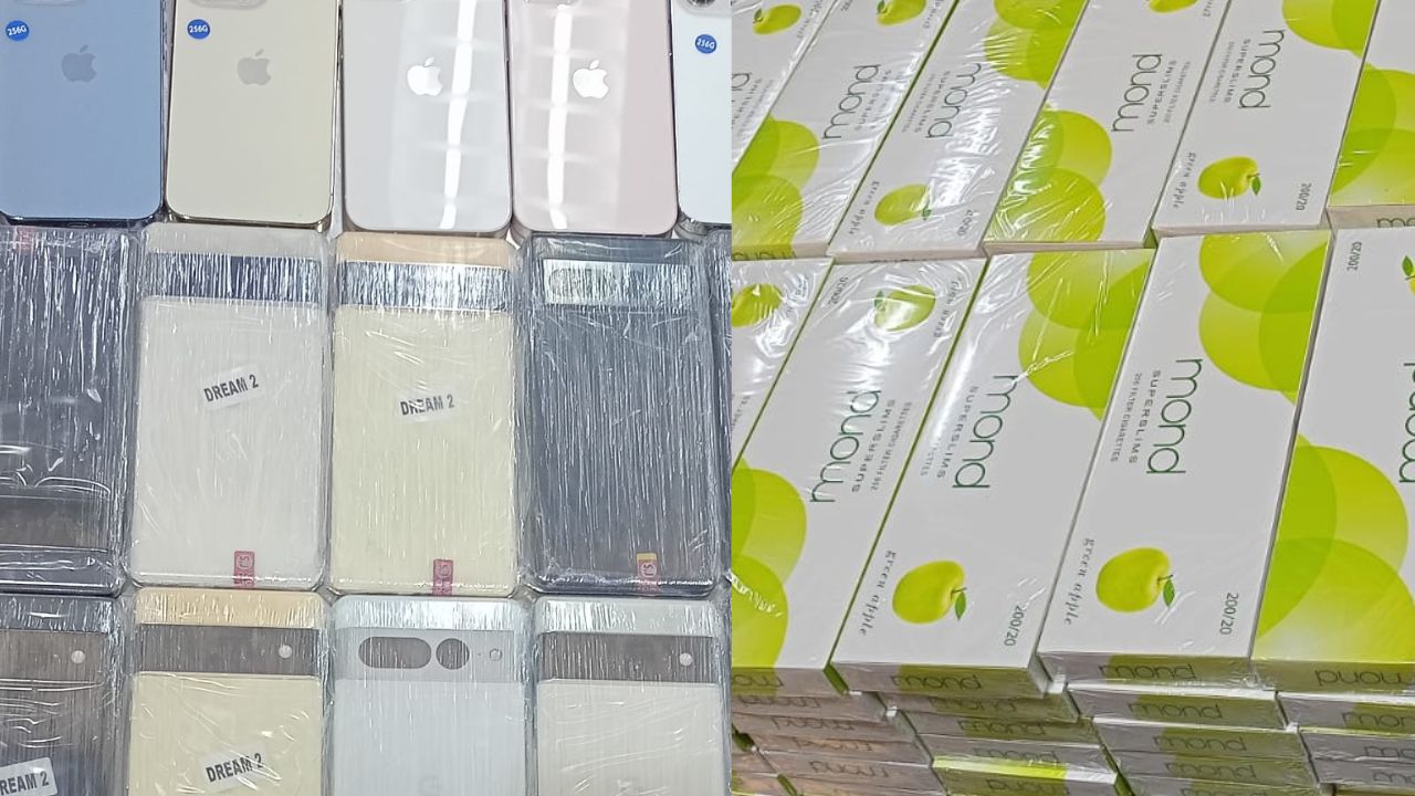 Cigarettes, smartphones seized at Shah Amanat Airport