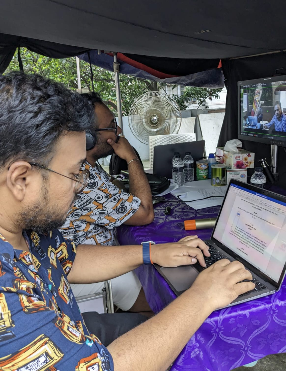 Moon-co-writing-on-set-with-Raihan-Rafi