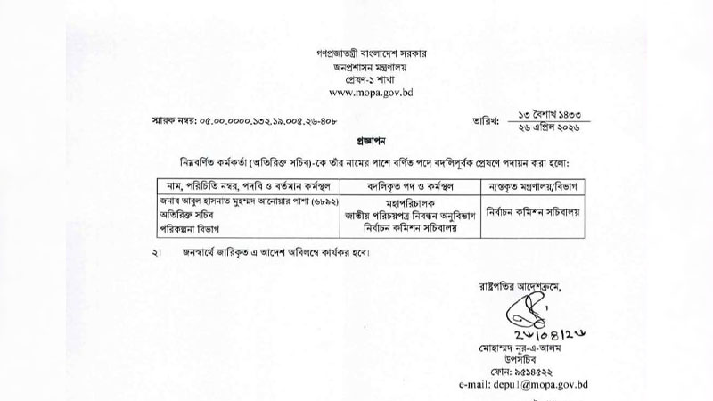 Anwar Pasha appointed