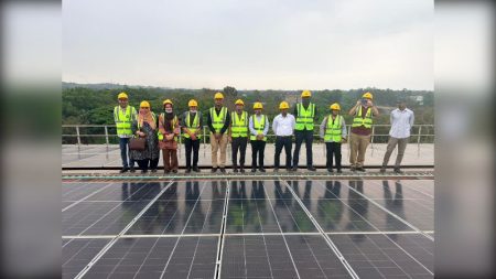 WB official visits IDCOL-financed 6.05 MWp rooftop solar at GPH Ispat rooftop solar