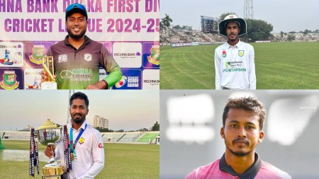 First class cricketers- Shakhir Hossain Shuvro, Mubin Ahmed Dishan, Robiul Haque & Fahad Hossain.