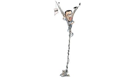 BNP hits hurdles cartoon of tariqe by times indicating BNP government facing challenges