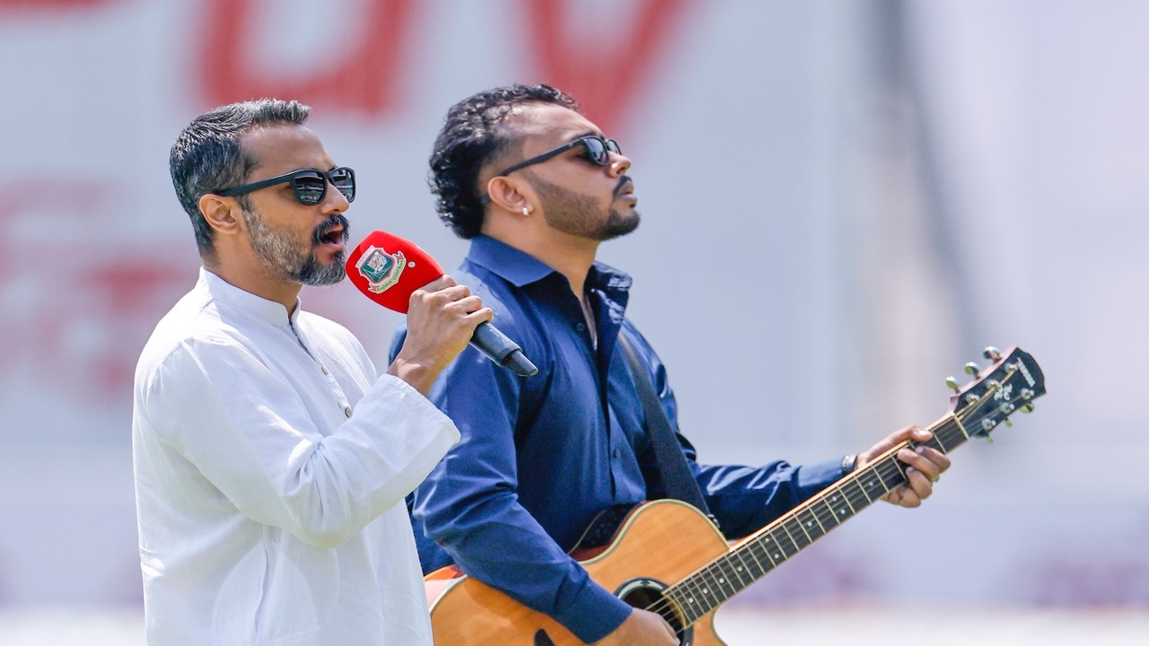 Nemesis vocalist Zohad performed Bangladesh’s national anthem live before the Mirpur Test against Pakistan 2
